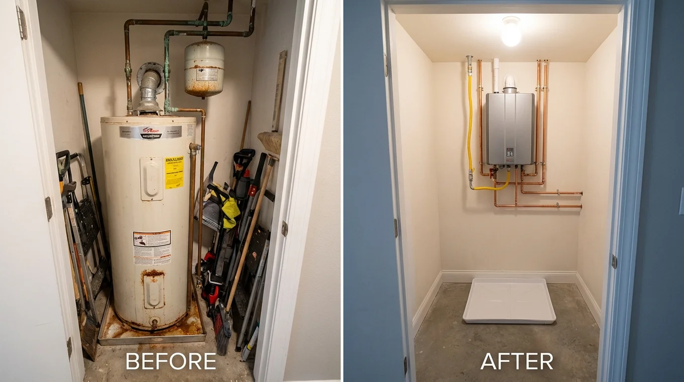 Tank water heater versus wall-mounted tankless unit comparison for Saint Robert, MO homeowners